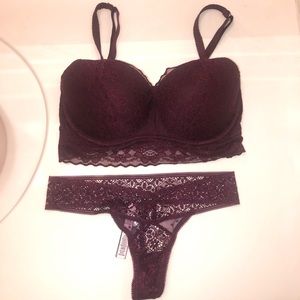 NWOT Victoria’s Secret Maroon Lace Set